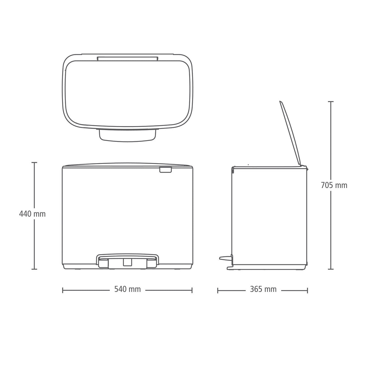 Brabantia Pedal Bin 11/23L Matt Black