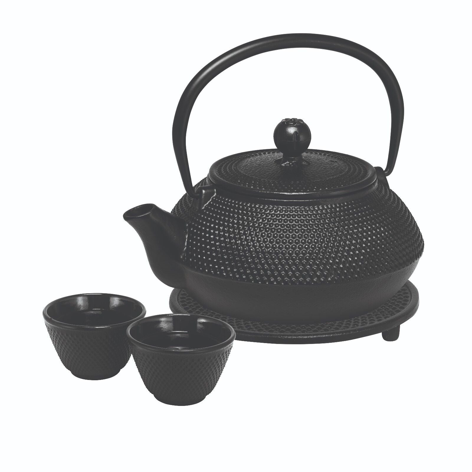 Avanti Hobnail Cast Iron Teapot Set 800ml - Black