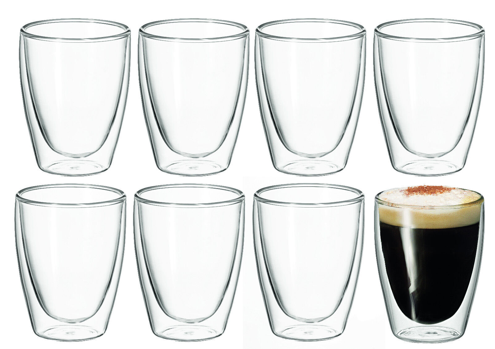 Avanti Caffe Twin Wall Glass 250ml Set of 8