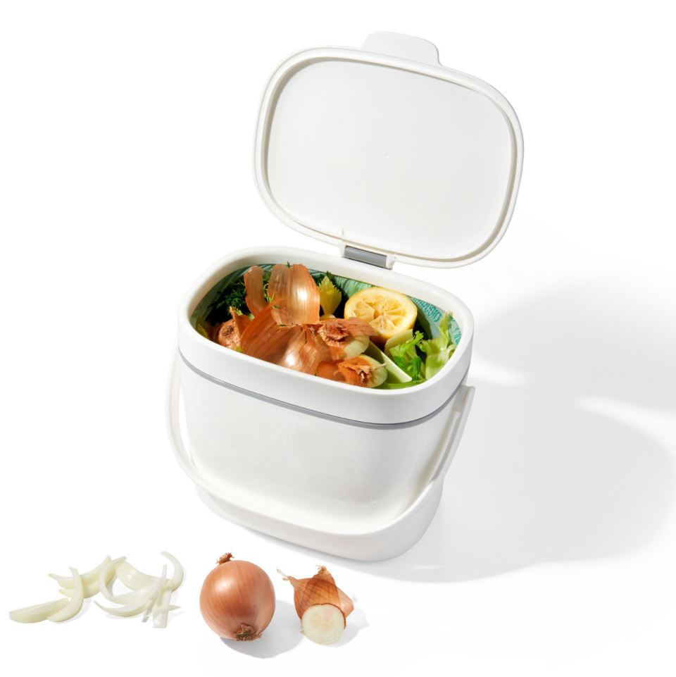 OXO Good Grips Easy Clean Compost Bin 6.62 Litre - White