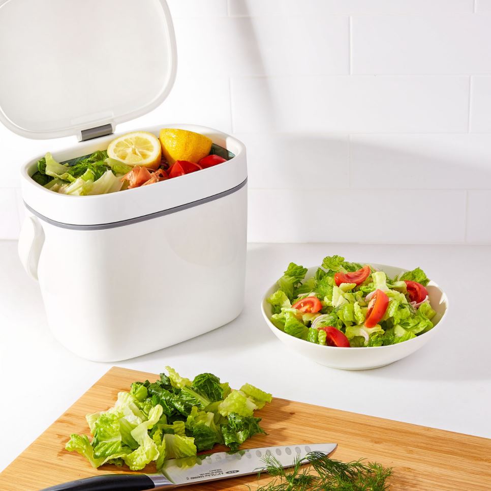 OXO Good Grips Easy Clean Compost Bin 6.62 Litre - White