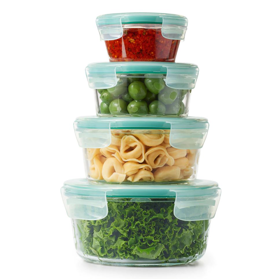 OXO 4 Piece Smart Seal Glass Round Container Set