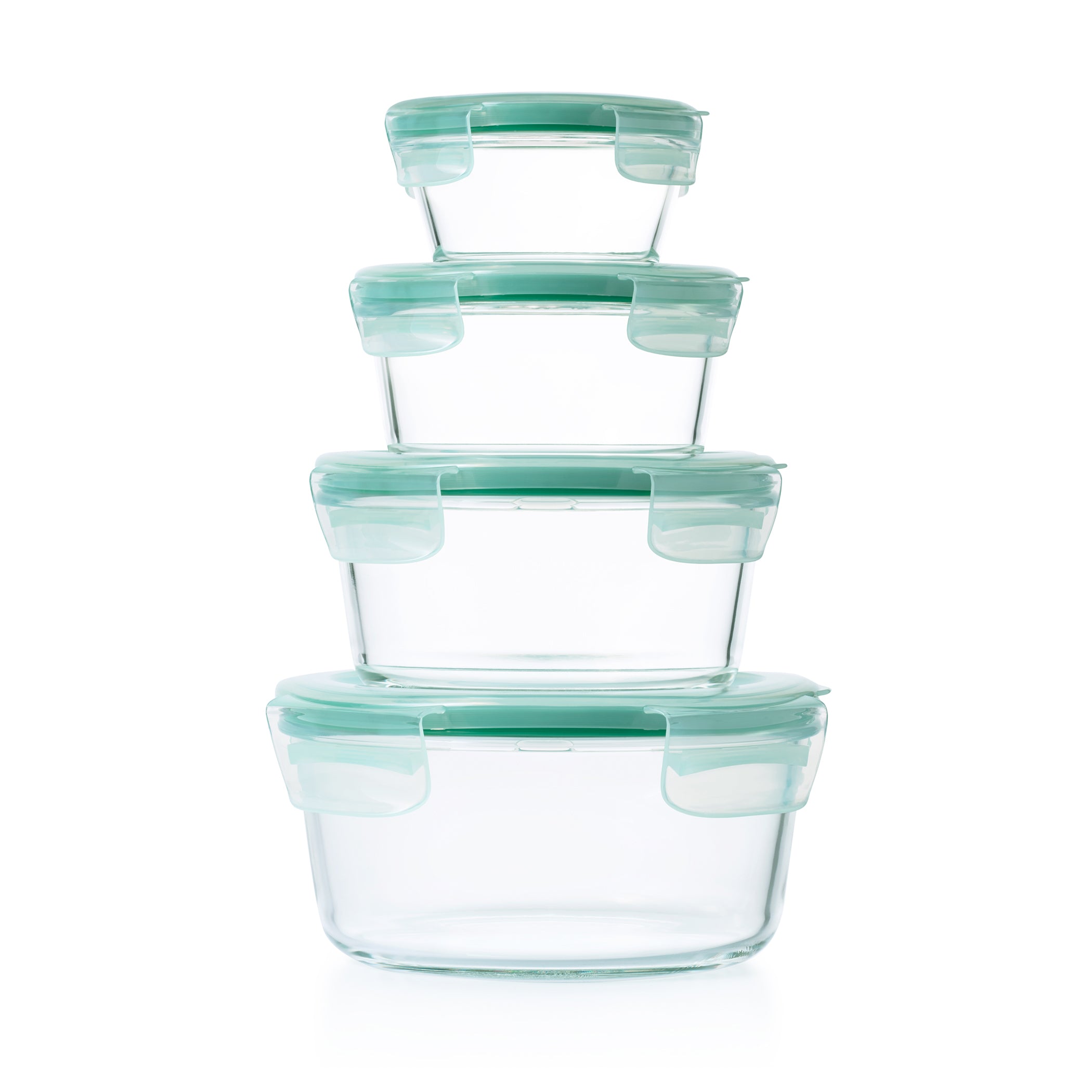 OXO 4 Piece Smart Seal Glass Round Container Set