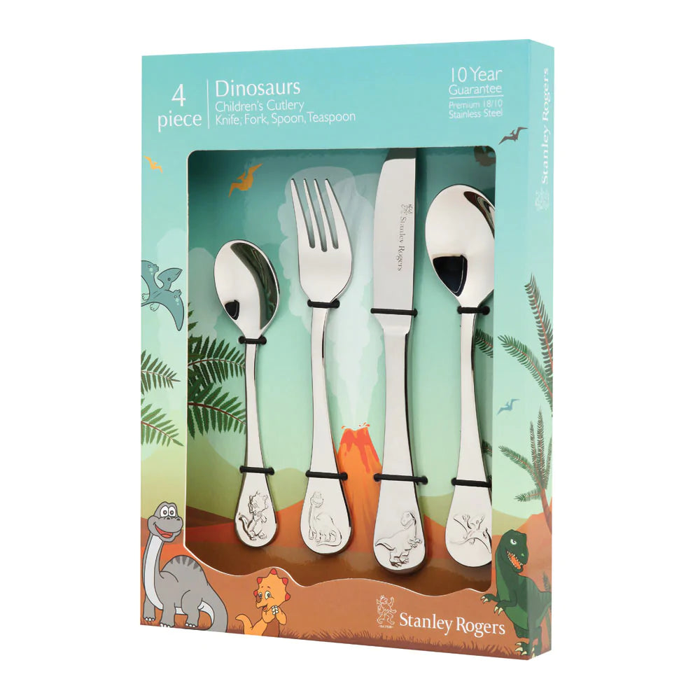 Stanley Rogers Children's 4 Piece Cutlery Set - Dinosaurs