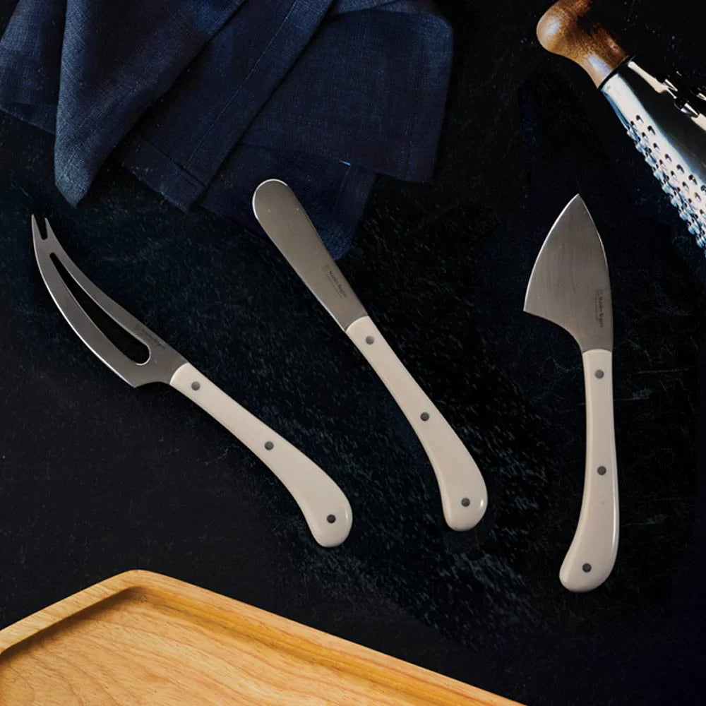 Stanley Rogers Pistol Grip 3 Piece Cheese Knife Set - Cream