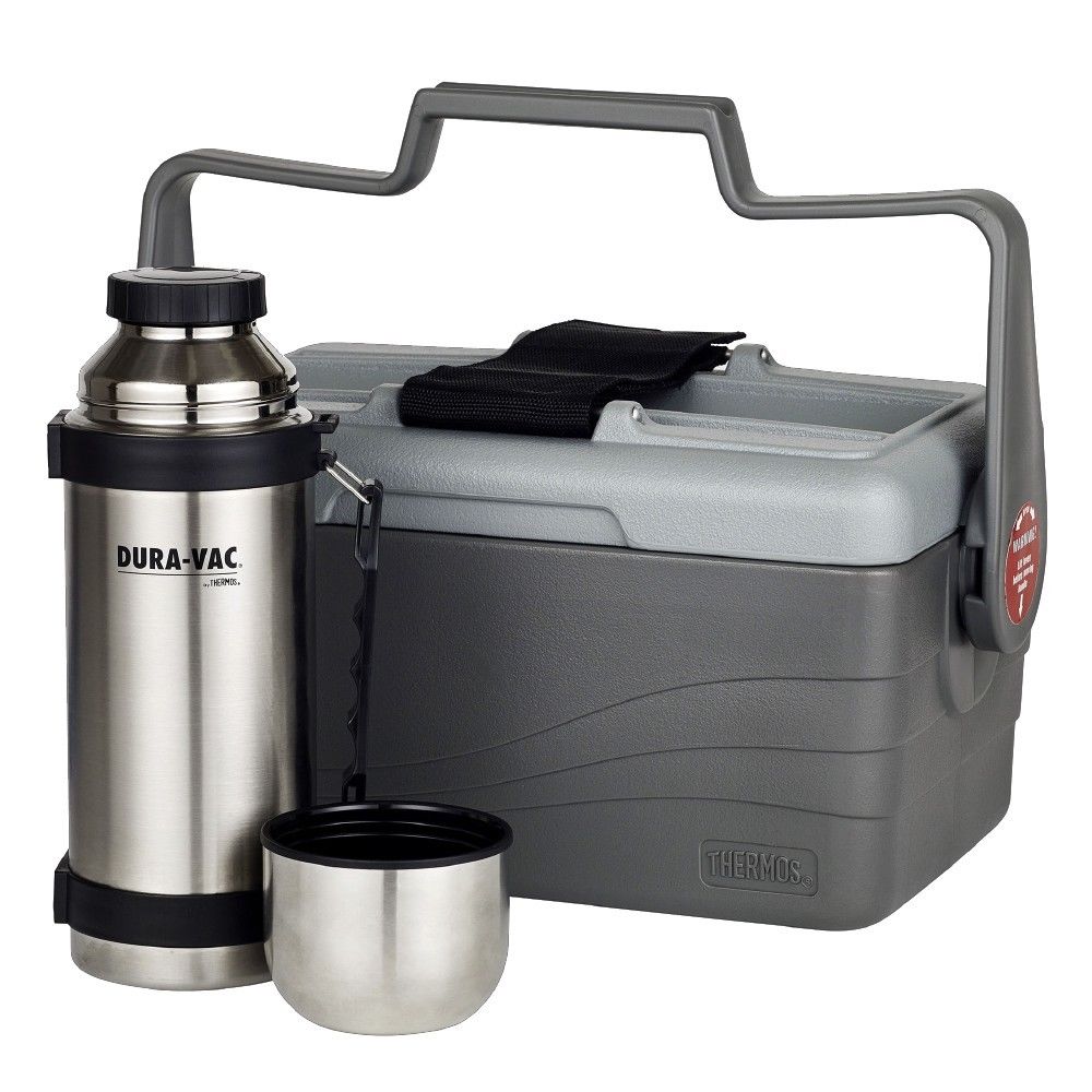 Thermos Insulated Cooler 6.6 Ltr with 1.0 Ltr Stainless Steel Vacuum Flask