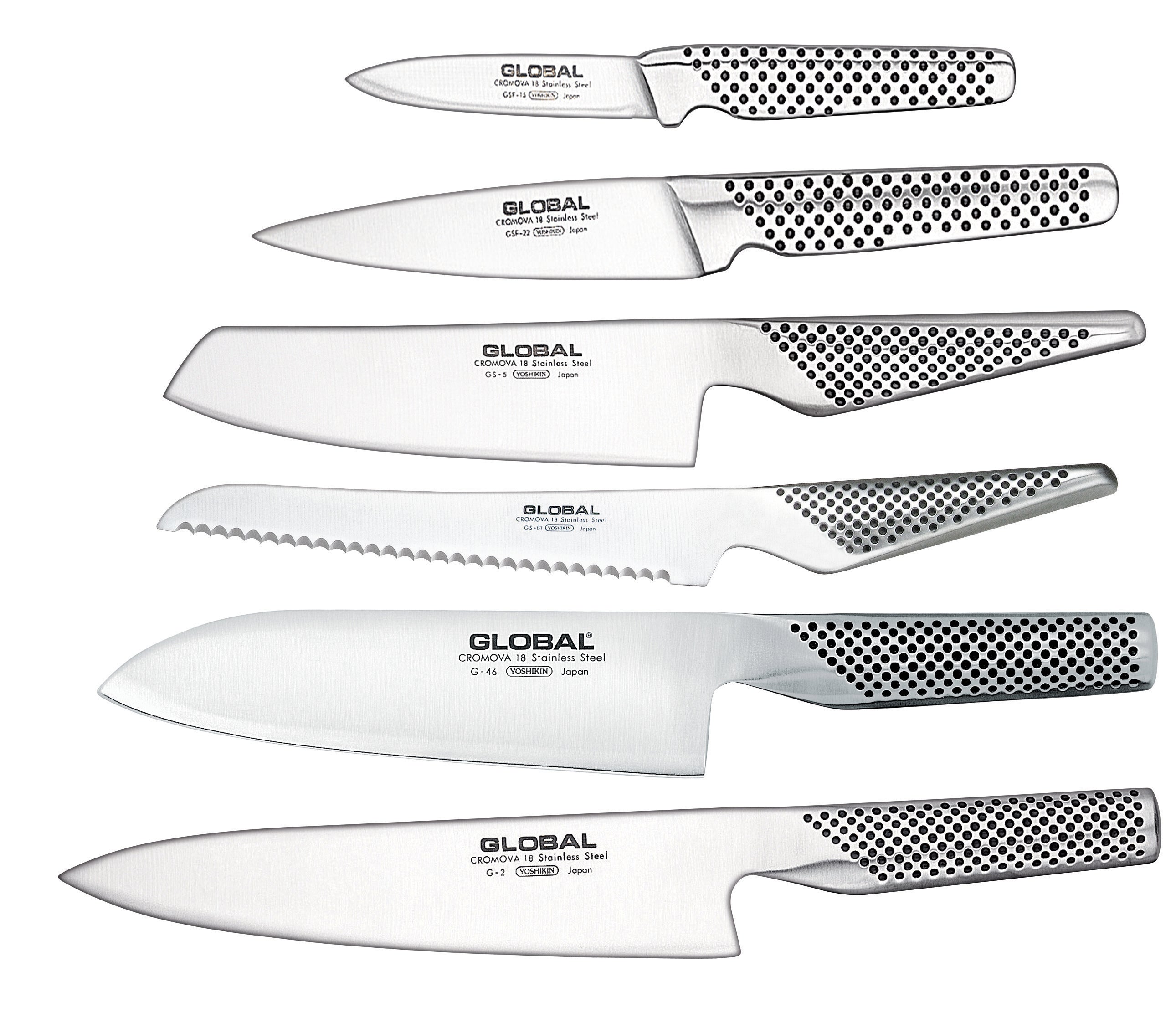 Global Zeitaku 7 Piece Knife Block Set - Black
