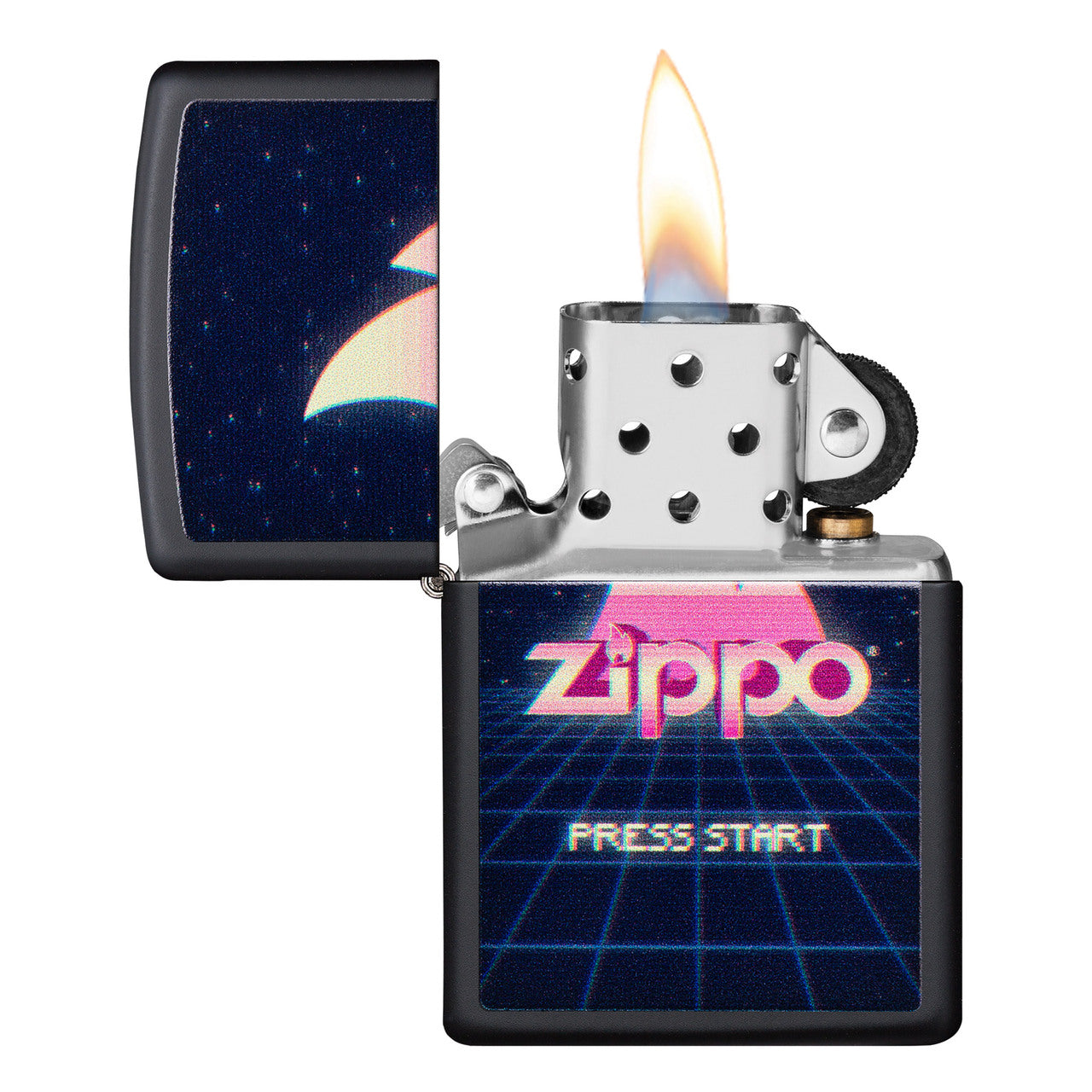 Zippo Lighter Press Start Gaming Design Black Matte