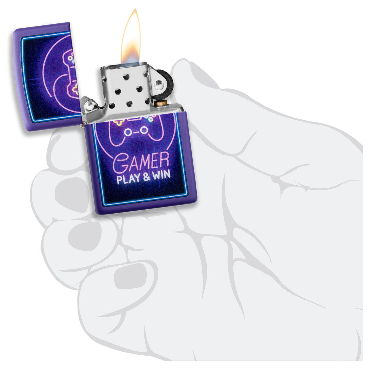 Zippo Windproof Lighter Play & Win Purple Matte