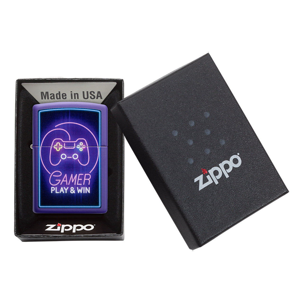 Zippo Windproof Lighter Play & Win Purple Matte