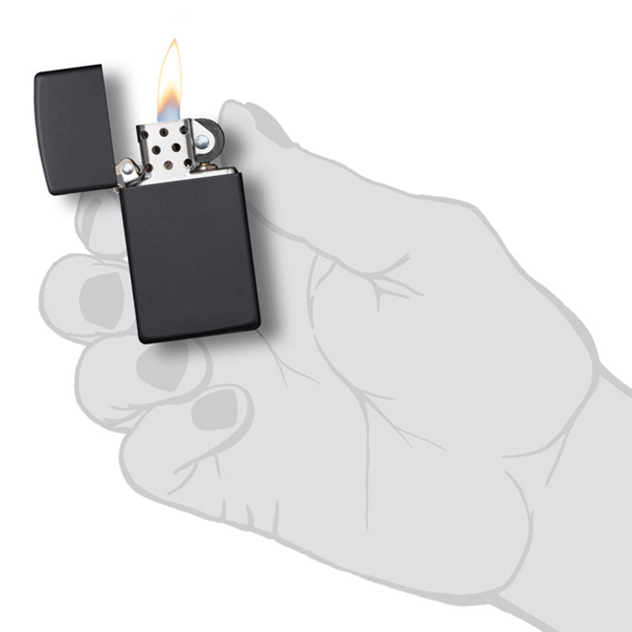 Zippo Lighter Black Matte Slim