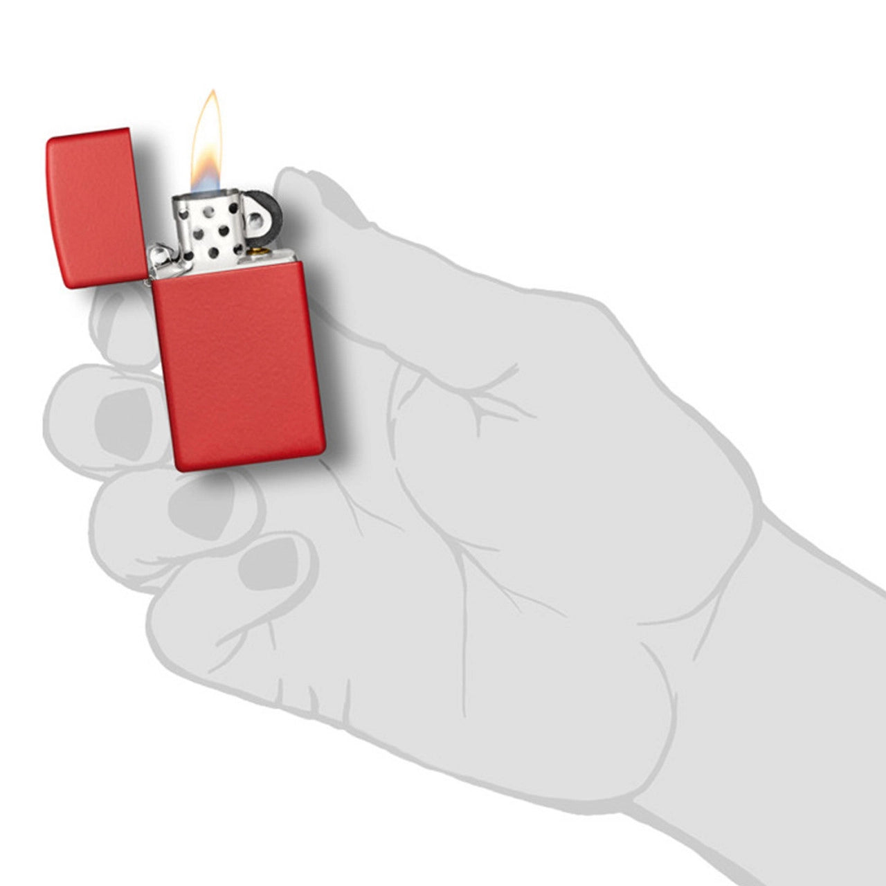Zippo 1633 Lighter Slim Red Matte