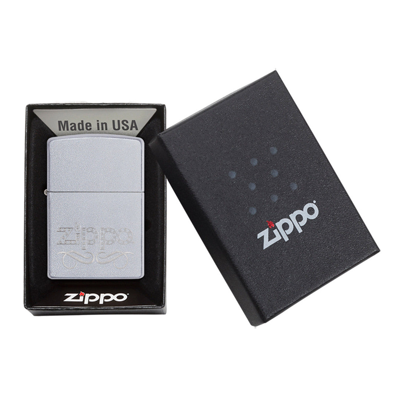 Zippo Windproof Lighter Scroll Satin Chrome