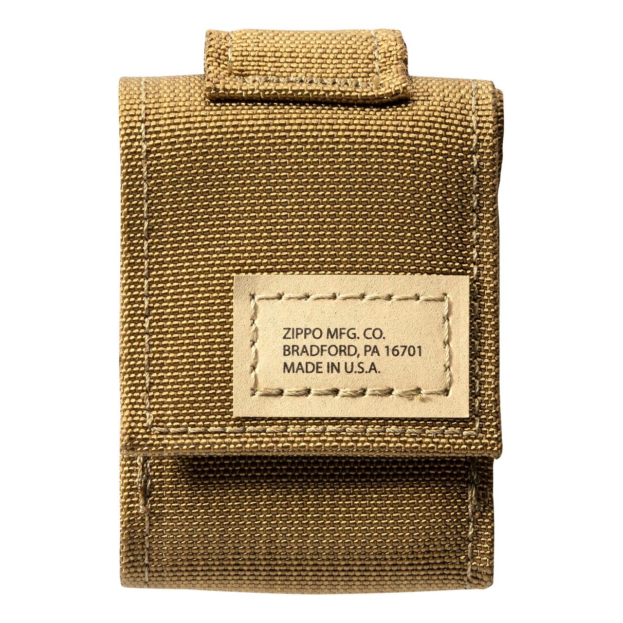 ZIPPO Black Crackle Windproof Lighter And Coyote Tactical Pouch Gift Set