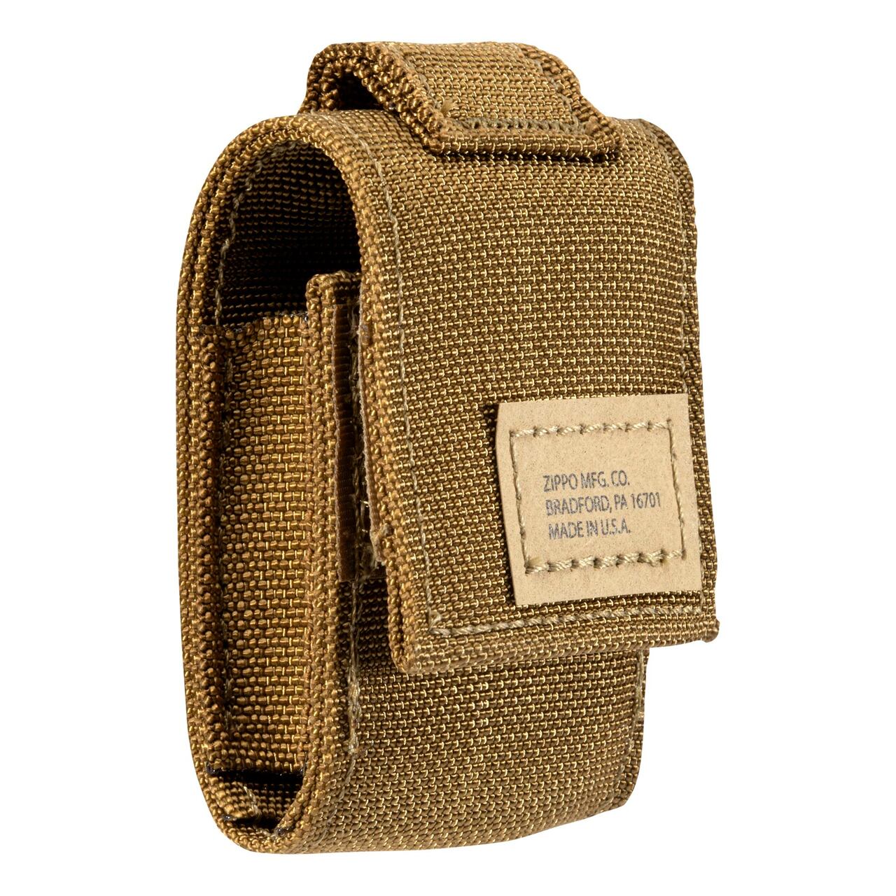 ZIPPO Black Crackle Windproof Lighter And Coyote Tactical Pouch Gift Set