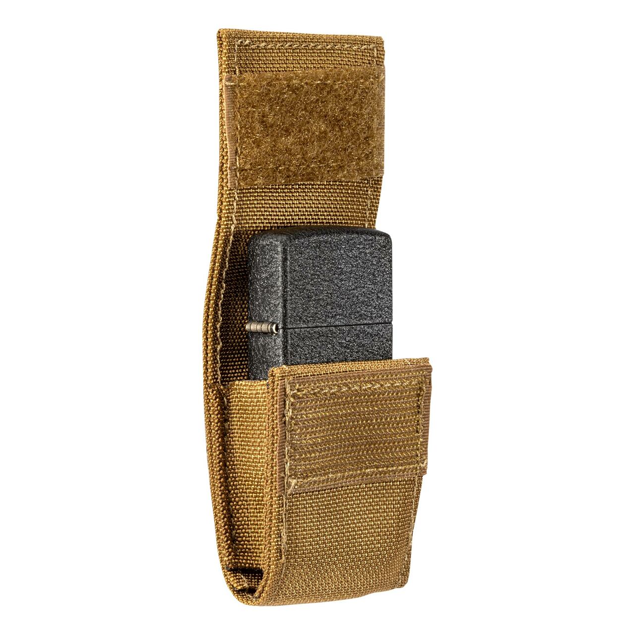 ZIPPO Black Crackle Windproof Lighter And Coyote Tactical Pouch Gift Set