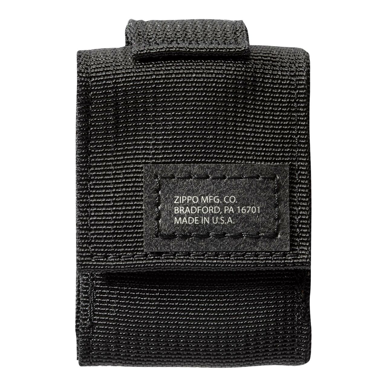 ZIPPO Black Crackle Windproof Lighter And Black Tactical Pouch Gift Set