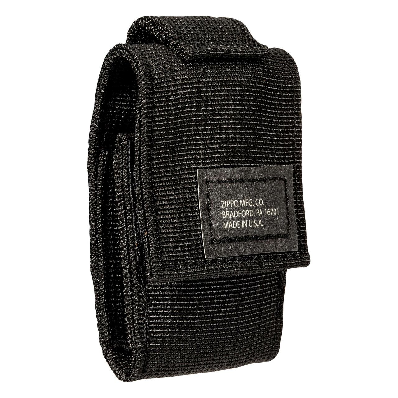 ZIPPO Black Crackle Windproof Lighter And Black Tactical Pouch Gift Set