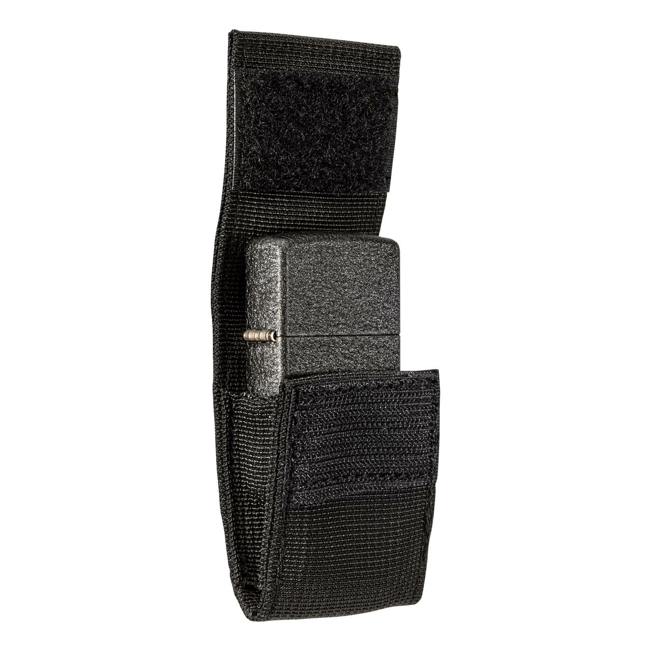 ZIPPO Black Crackle Windproof Lighter And Black Tactical Pouch Gift Set