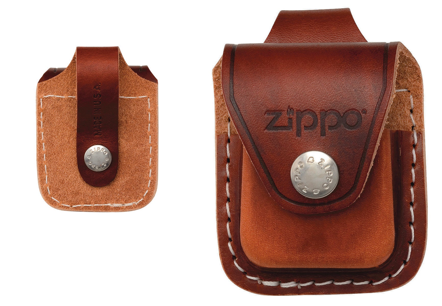 Zippo Brown Leather Pouch with Loop