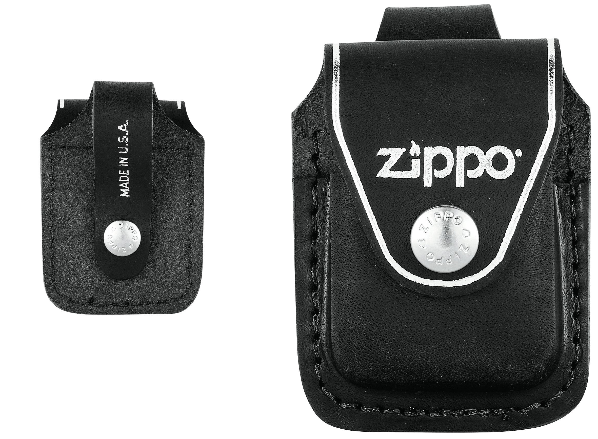 Zippo Black Leather Pouch with Loop