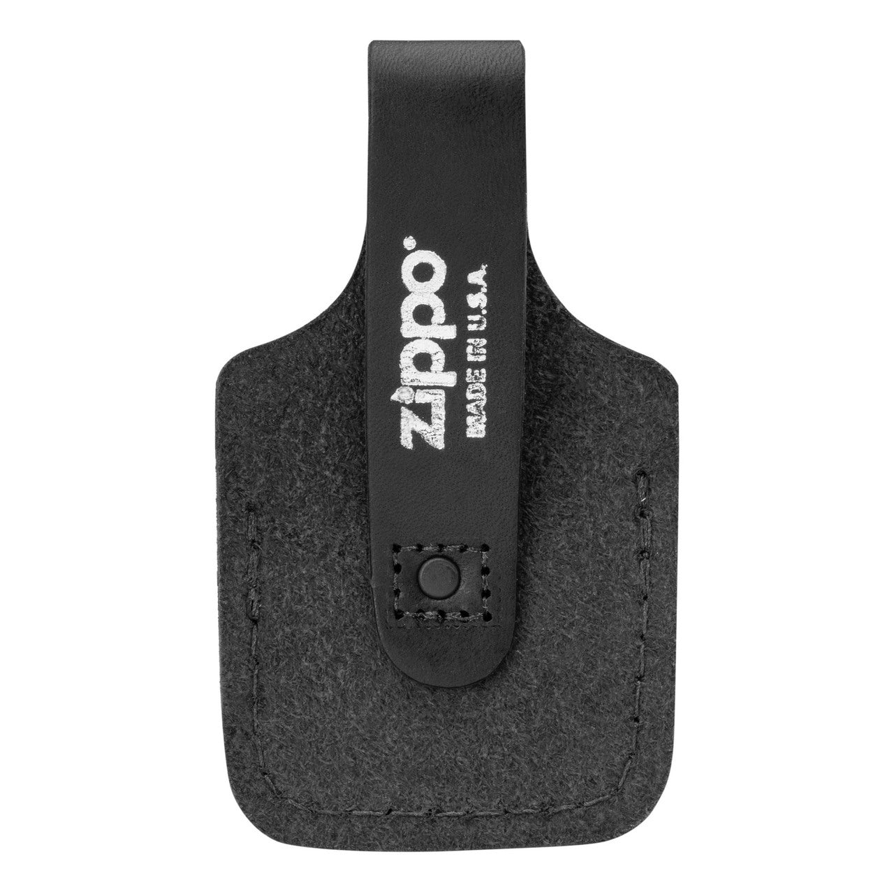 Zippo Black Leather Pouch with Wide Loop and Thumb Notch