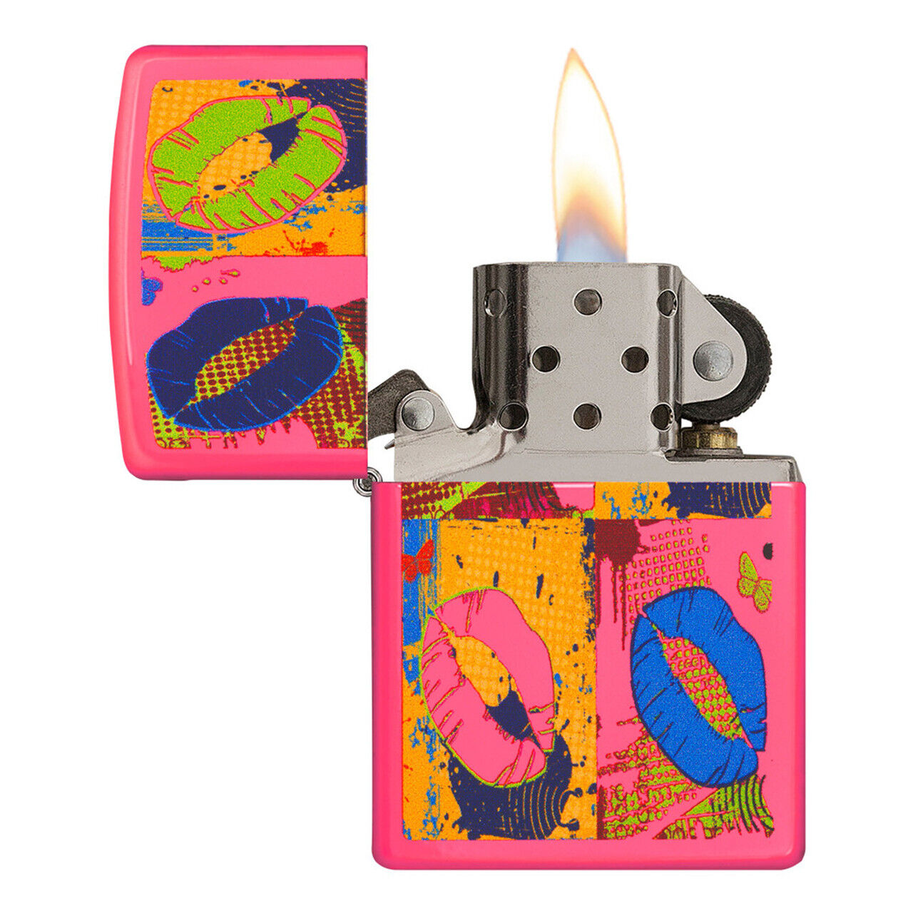 Zippo Windproof Lighter Pop Art Neon Pink Design