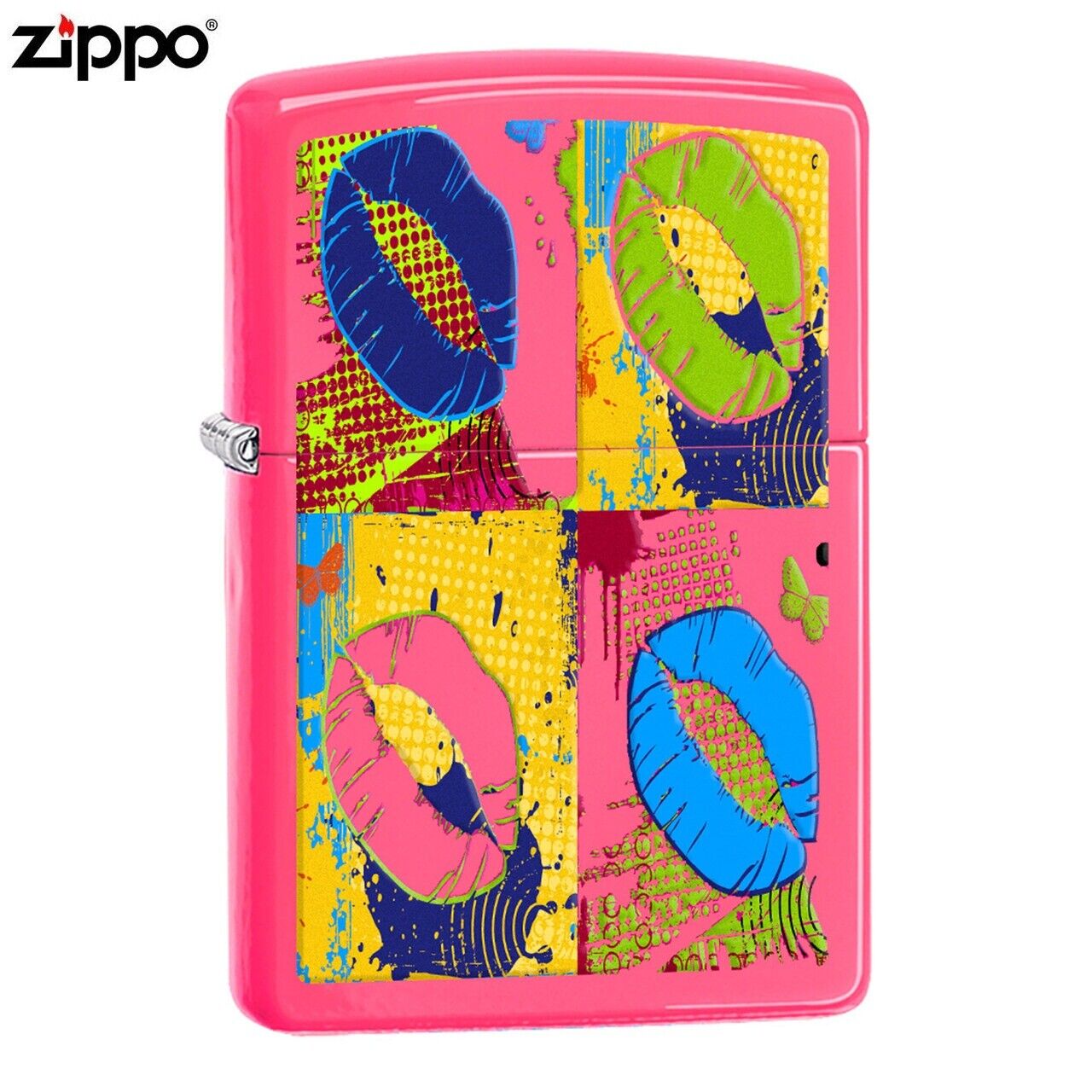 Zippo Windproof Lighter Pop Art Neon Pink Design