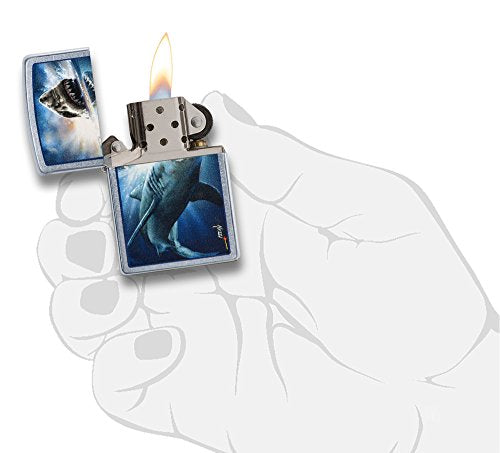Zippo Great White Mazzi Shark Attack Street Chrome