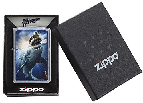 Zippo Great White Mazzi Shark Attack Street Chrome