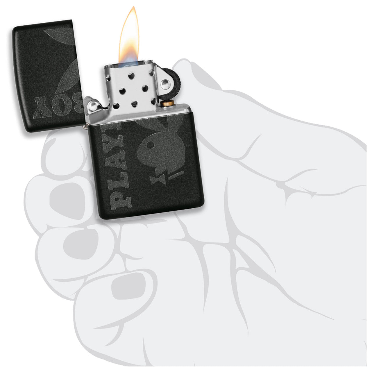 Zippo Windproof Lighter Playboy Logo Black Matte