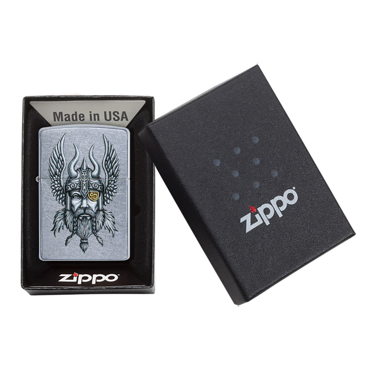 Zippo Windproof Lighter Viking Street Chrome