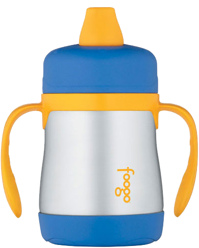 Thermos Foogo Stainless Steel Vacuum Insulated Soft Spout Sippy Cup with Handles 210ml