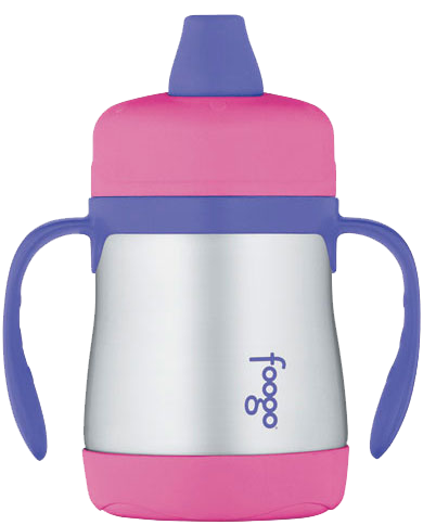 Thermos Foogo Stainless Steel Vacuum Insulated Soft Spout Sippy Cup with Handles 210ml