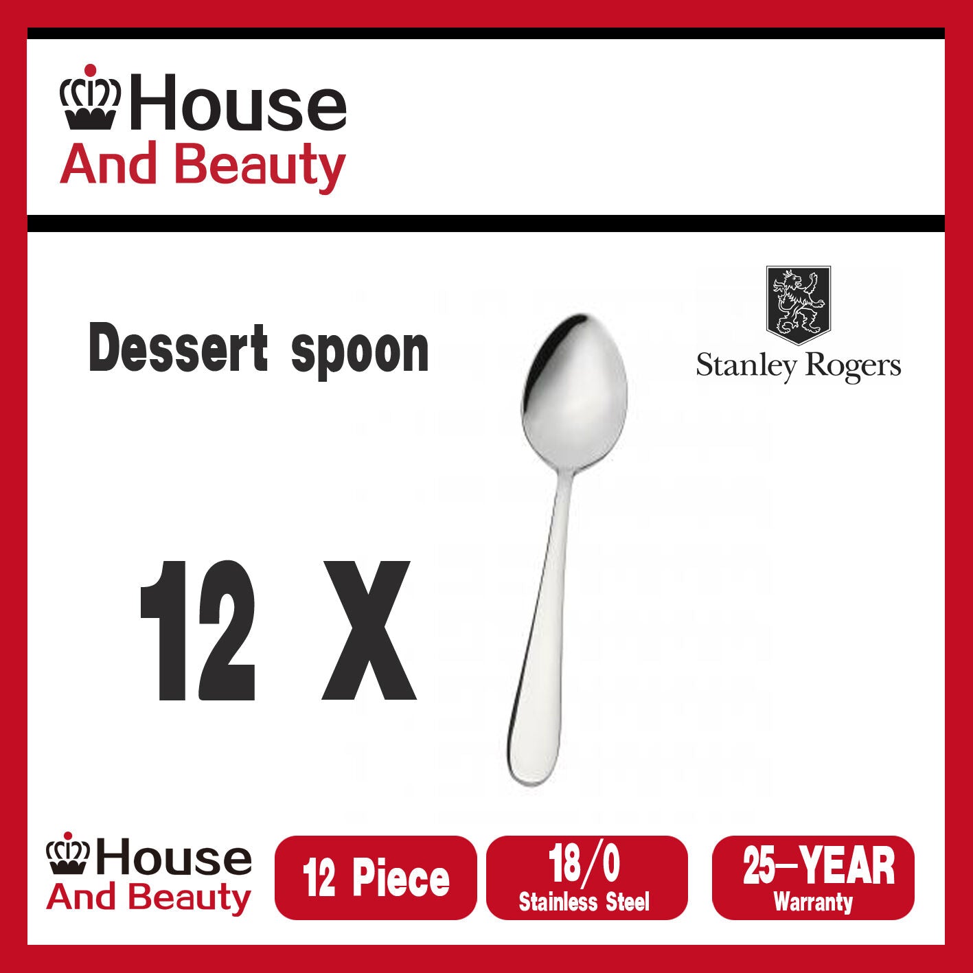 Stanley Rogers Albany 12 Piece Dessert Spoon Set