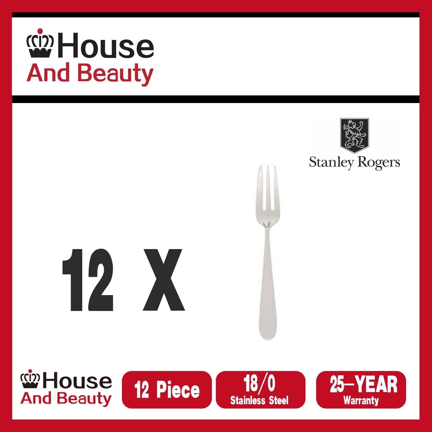 Stanley Rogers Albany 12 Piece Cake Fork Set