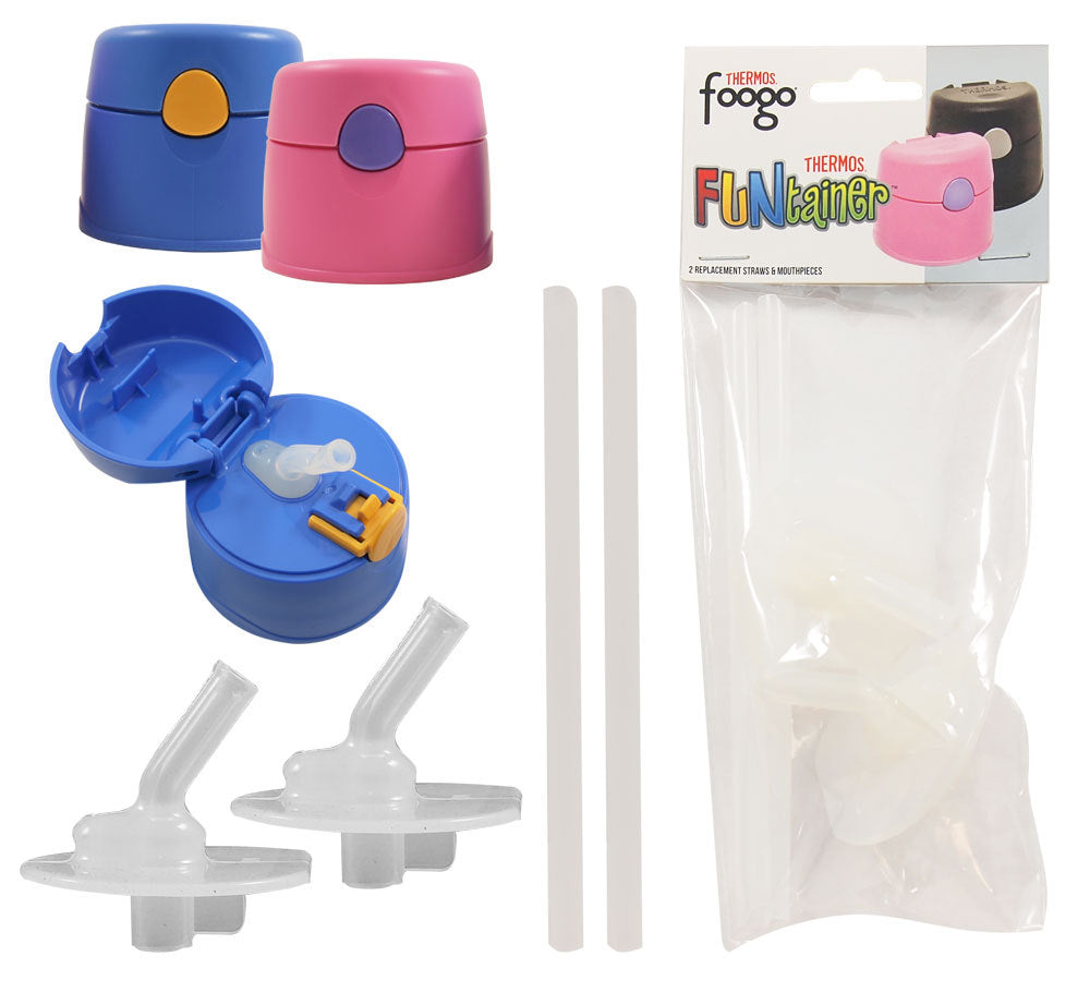 Thermos Funtainer + Foogo 2 Replacement Straws & Mouthpieces Set (F400RP)