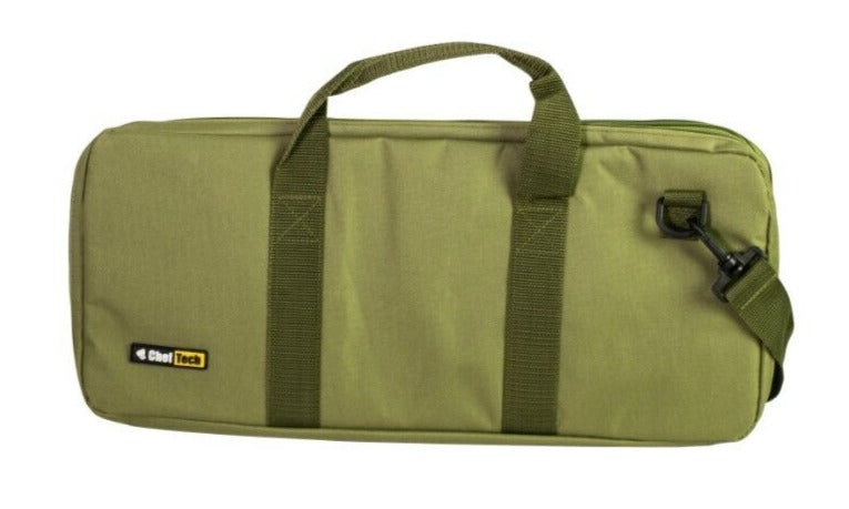 ChefTech Knife Chef Roll Bag Fits 18 Pieces with Handles - Olive Green