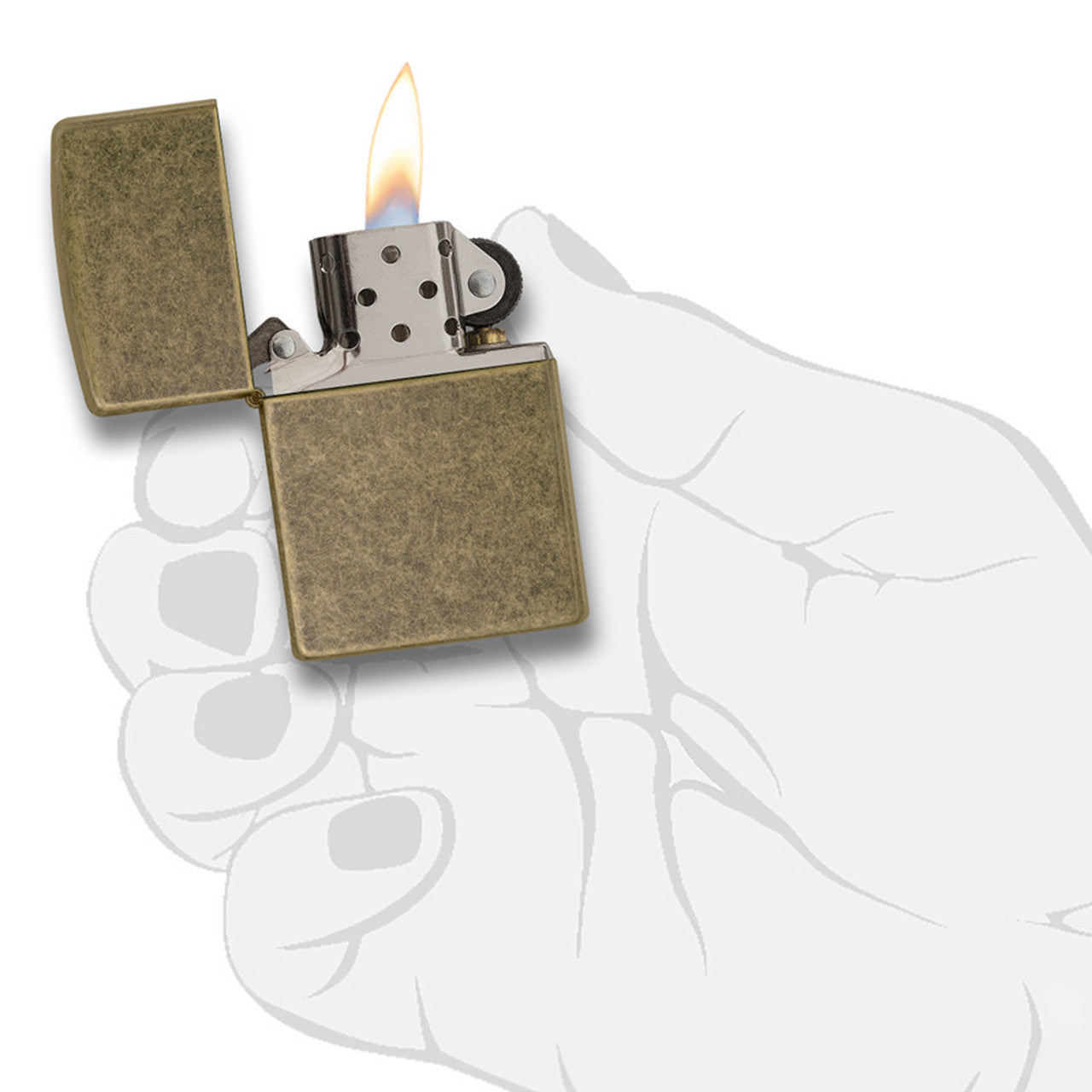 Zippo Windproof Lighter 201FB Antique Brass