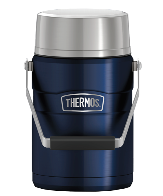 Thermos Stainless King Big Boss Insulated Stainless Steel Food Jar 1.39 Ltr - Midnight Blue