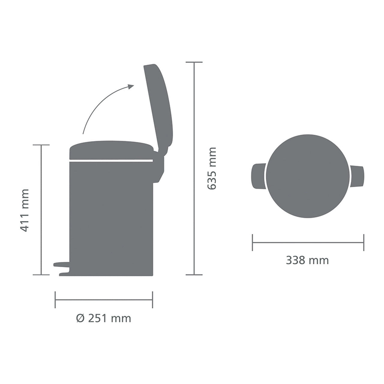 Brabantia NewIcon Pedal Bin 12 Litre - White