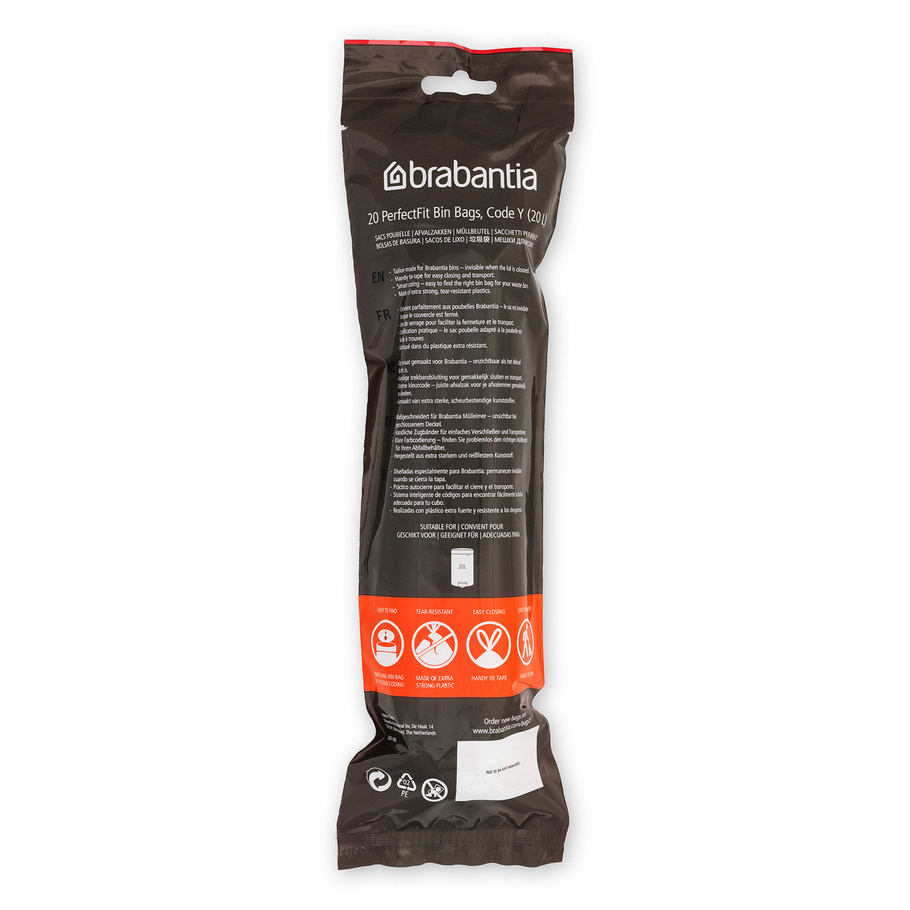 Brabantia Smartfix Pedal Bin Liner - Code Y (20 Litre NICON) 20 Bags