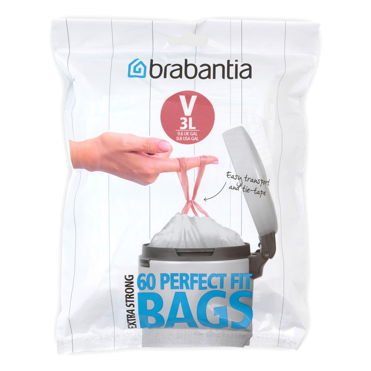 Brabantia Bin Liner - Code V (3 Litre NICON) 60 Bags Dispenser Pack