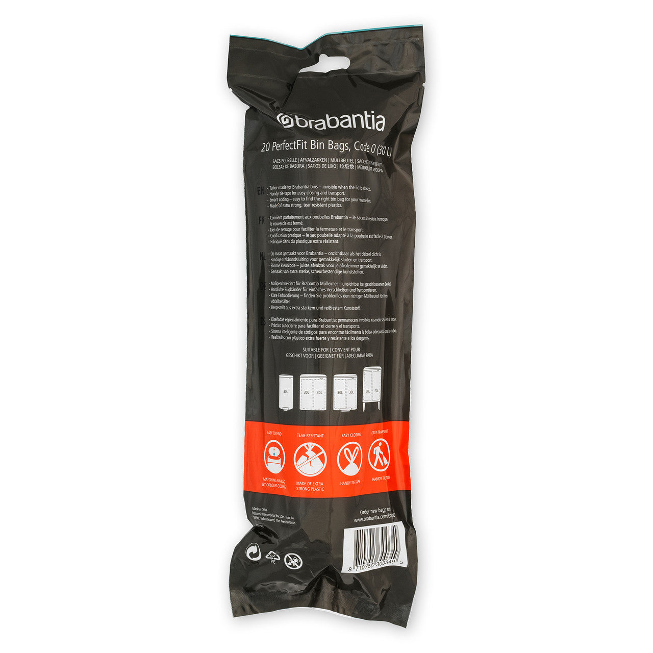 Brabantia Smartfix Pedal Bin Liner - Code O 30 Litre 20 Bags
