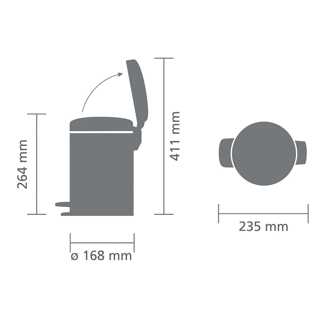 Brabantia Newlcon Pedal Bin 3 Litre - Metallic Gold