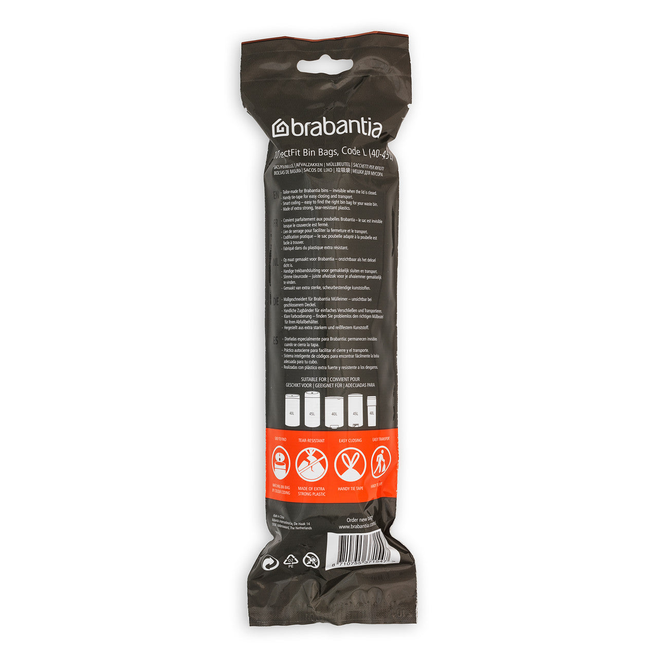 Brabantia Smartfix Pedal Bin Liner - Code L (40/45 Litre) 10 Bags