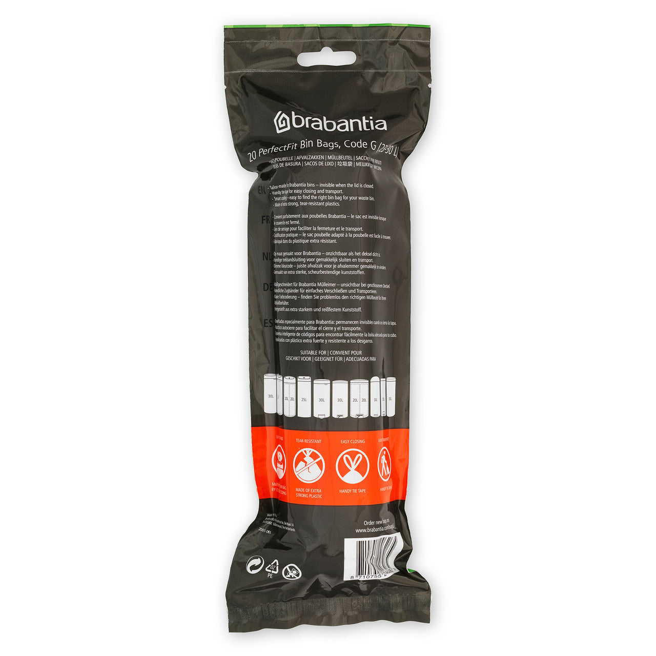 Brabantia Smartfix Pedal Bin Liner - Code G (23/30 Litre) 20 Bags
