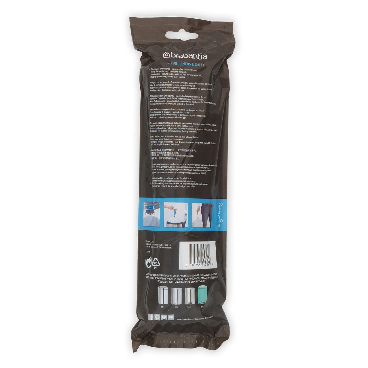 Brabantia Smartfix Pedal Bin Liner - Code E (20 Litre) 20 Bags