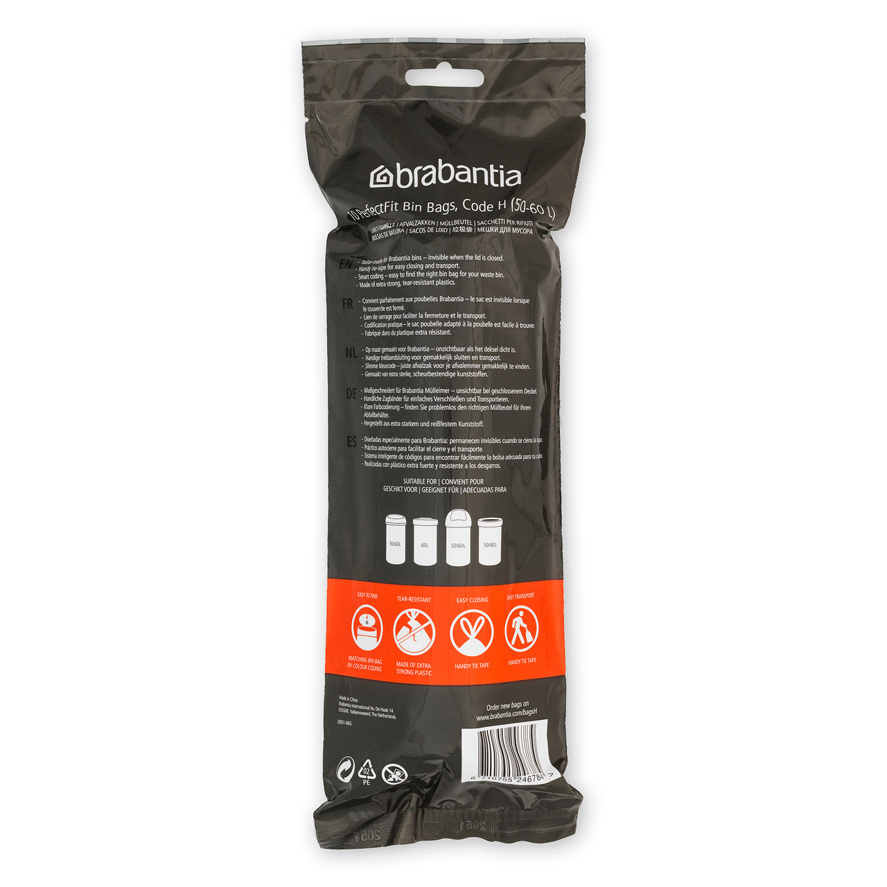 Brabantia Smartfix Pedal Bin Liner - Code H (50/60 Litre) 10 Bags