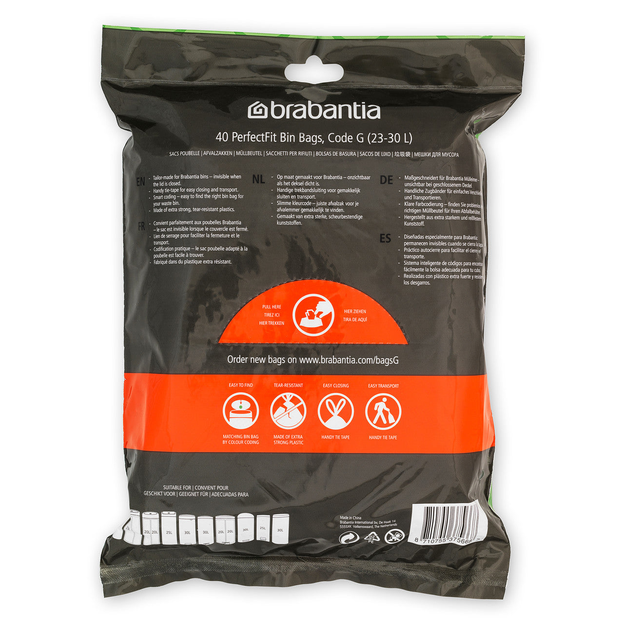 Brabantia Bin Liner - Code G (20/30 Litre) 40 Bags Dispenser Pack
